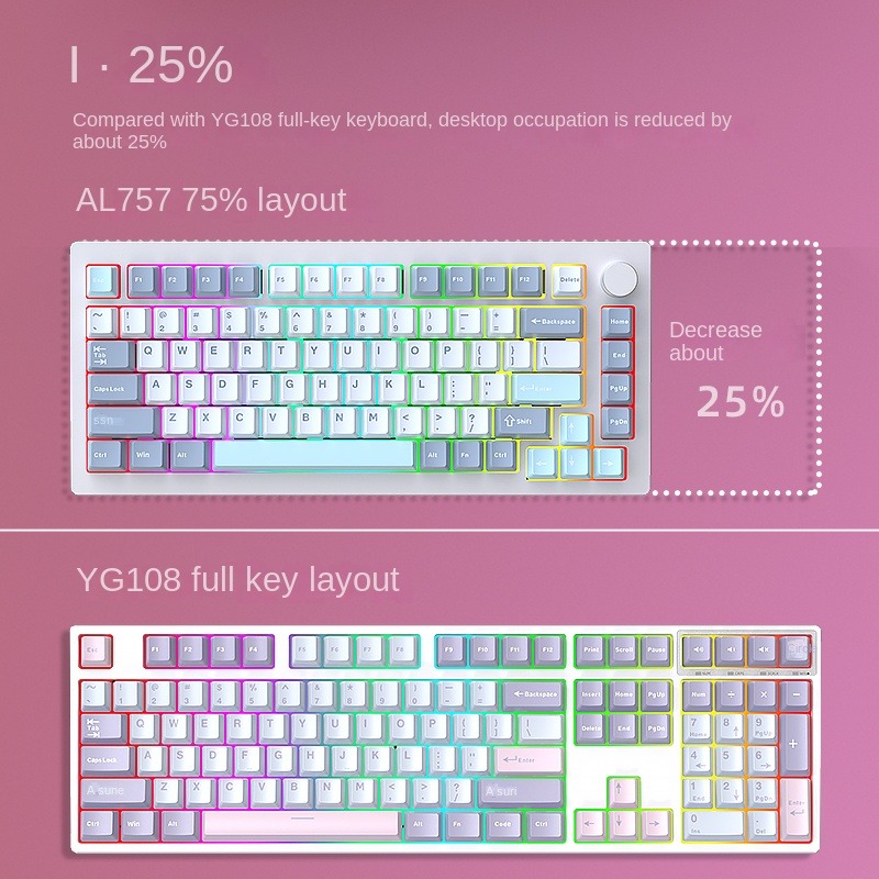 HJSDZHI AL75V2 Mechanical Keyb - đánh giá và giá Mechanical Keyboard Barebone Aluminum Gasket 75