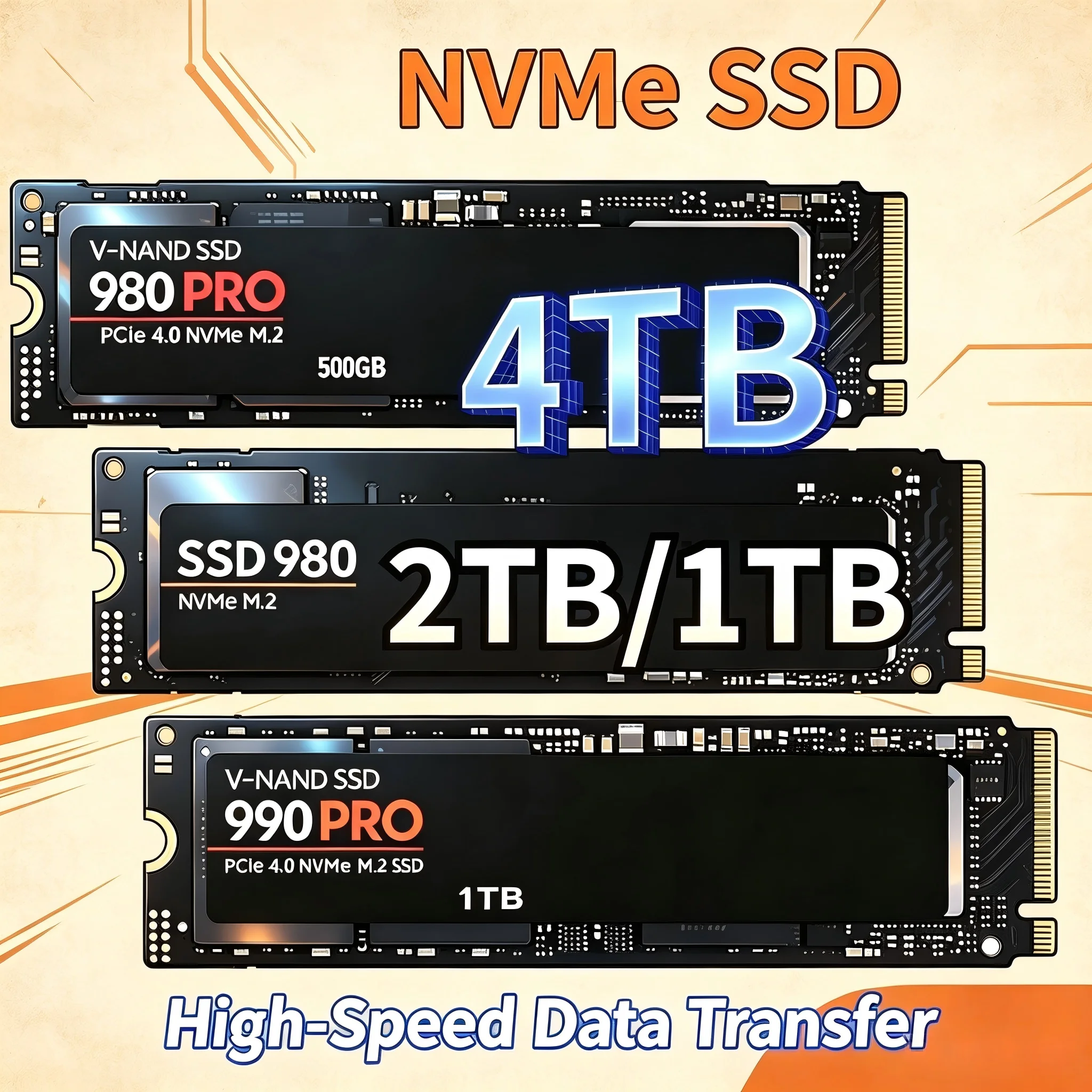 Original 980Pro 990Pro M.2 NVM - đánh giá và giá M.2 Nvme 4Tb Pcie 4.0 Ssd