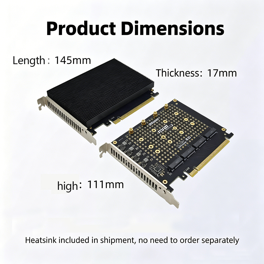 PCIe 4.0 X16 To 4 Port NVMe Ad - đánh giá và giá Quad M.2 Nvme Pcie Bifurcation Card