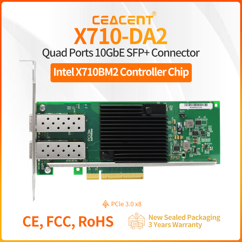 X710-DA2 Intel X710-BM2 Chipse - đánh giá và giá 10Gb Sfp+ Pcie Network Card Dual Port