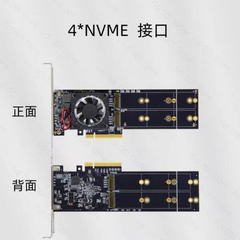 NO NEED PCIe Bifurcation PEX87 - đánh giá và giá Quad M.2 Nvme Pcie Bifurcation Card