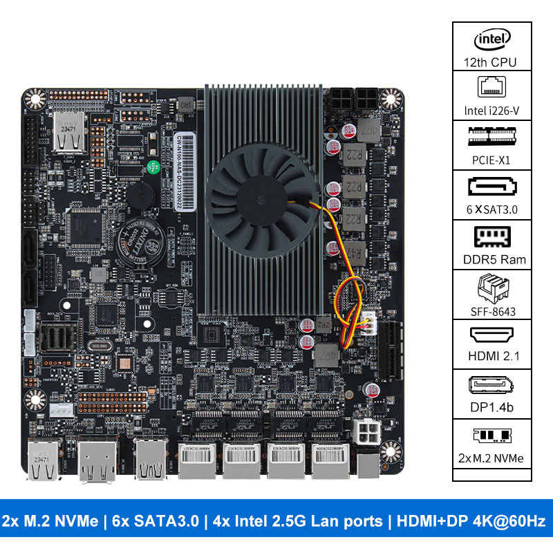 N100 Nas Motherboard 2xm.2 Nvm - đánh giá và giá Nas Motherboard N100 6 Sata