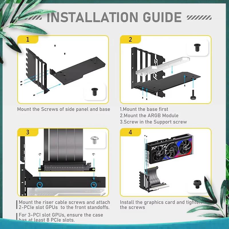 (NEW) Vertical GPU Mounting Br - đánh giá và giá Pcie 4.0 X16 Riser Cable 90 Degree