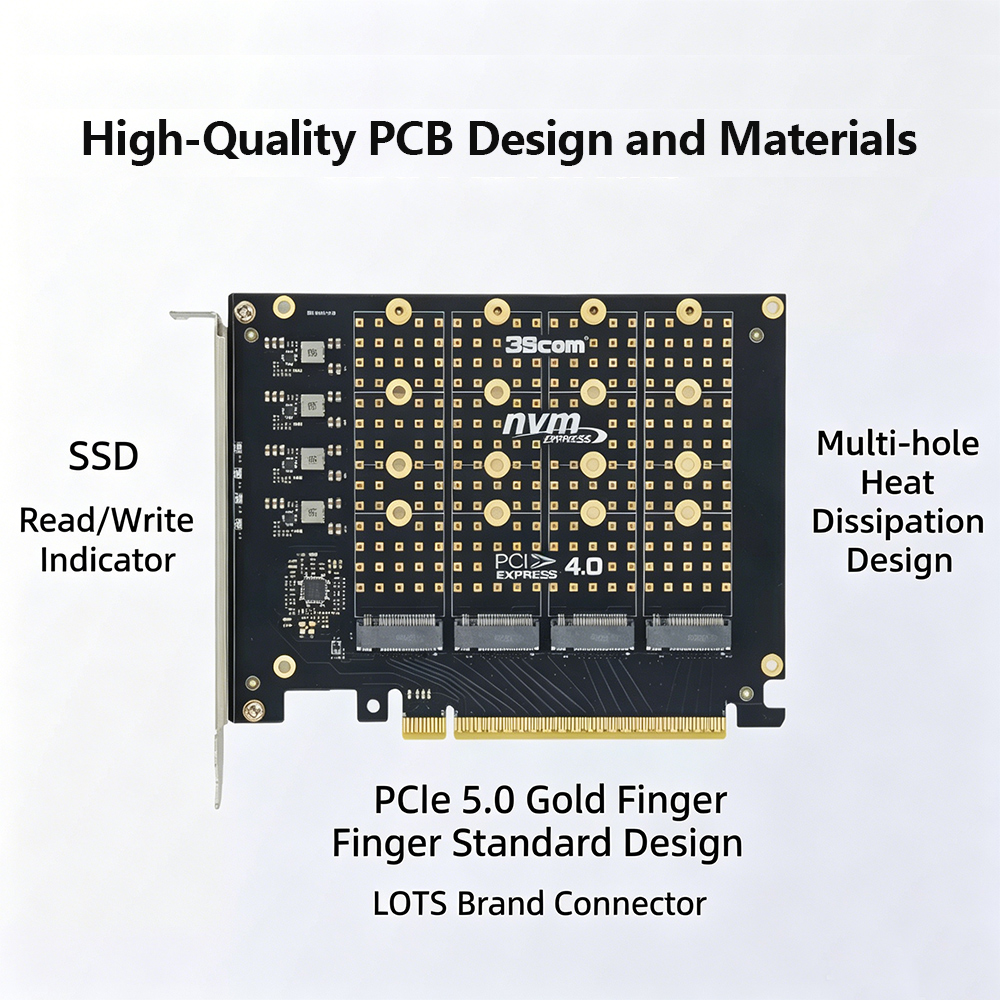 PCIe 4.0 X16 To 4 NVMe M.2 SSD - đánh giá và giá Quad M.2 Nvme Pcie Bifurcation Card
