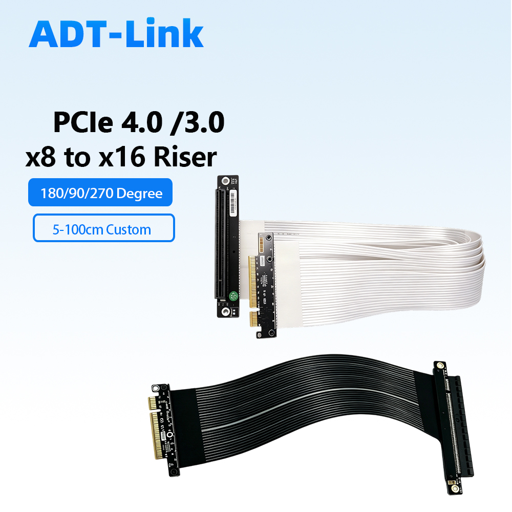 ADT-Link PCIe 4.0 / 3.0 X8 To  - đánh giá và giá Pcie 4.0 X16 Riser Cable 90 Degree