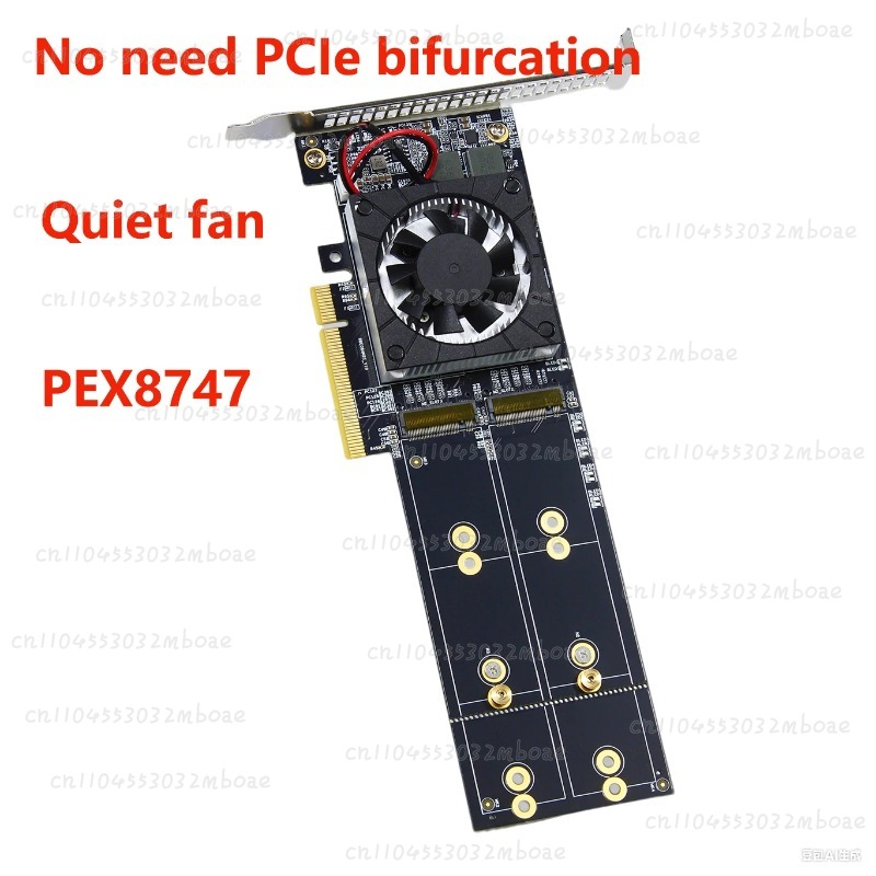 PEX8747 Chip PCIe 3.0 X8 Quad  - đánh giá và giá Quad M.2 Nvme Pcie Bifurcation Card